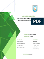 Role of Taxation in Equal Distribution of The Economic Resources in A Country