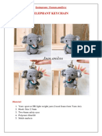 Easy Crochet Keychain Elephant Amigurumi PDF Pattern