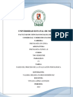 Fases Del Proceso de La Evaluación Psicológica