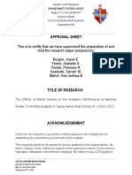 The Effects of Mobile Games On Academic Performance in Selected G12 Humss Students in TSHS S.Y 2021-2022