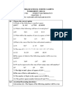 Worksheet Square 0 Square Root Class 8 Maths