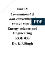 Unit 4 Conventional and Non Conventional Energy Notes