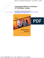 Test Bank For Organizational Behavior An Evidence Based Approach 12th Edition Luthans