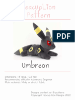 Peluche Umbreon Plush Sewing Pattern by TeacupLion