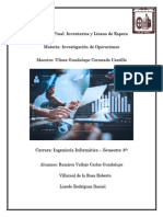 Proyecto Final Inventarios, Lineas de Espera