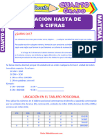 Numeración Hasta de 6 Cifras para Cuarto Grado de Primaria