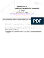 MBA Semester 3 MK0001 - Sales Distribution and Supply Chain Management Assignment