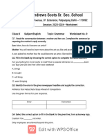 Class - X, English Worksheet No.-9