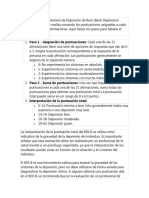 La Tabulación Del Inventario de Depresión de Beck