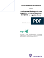 U4 - Implementación de Un Sistema de Gestión Ambiental Basado en ISO 14001 en Organizaciones.