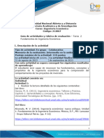 Guia de Actividades y Rúbrica de Evaluación - Unidad 1 - Tarea 2 - Fundamentos de Ingeniería Económica