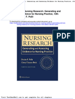 Test Bank For Nursing Research Generating and Assessing Evidence For Nursing Practice 10th Edition Denise F Polit