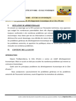 Tle G3-Les Problèmes de Développement Économique de La Côte D'ivoire