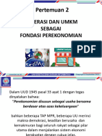 Koperasi Dan Umkm Sebagai Fondasi Perekonomian: Pertemuan 2