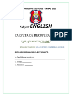 3°, 4° y 5° Carpeta de Recuperacion - Inglés Cav