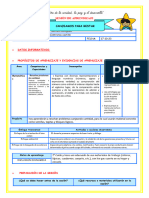 Sesion de Aprendizaje Segundo A