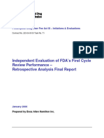 Independent Evaluation of FDA's First Cycle Review Performance - Retrospective Analysis Final Report