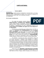 CARTA NOTARIAL - Solicito Desaloje de Inmueble.