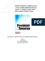 Multisensory Learning Approach As Strategy in Teaching Phonological Awareness: A Guiding Tool For Kindergarten Instruction