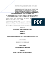 Codigo de Procedimientos Penales Del Estado de Michoacan de Ocampo