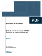 Étude de Sécurité Du Barrage X0005372 Évaluation de La Sécurité Du Barrage