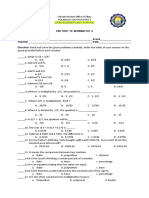 Pre-Test - Mathematics 6