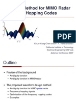 A Design Method For MIMO Radar Frequency Hopping Codes: Chun-Yang Chen and P. P. Vaidyanathan