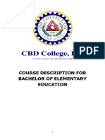 BEED Course Description (Old Curriculum) Final