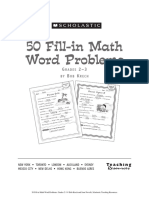 50 Fill-In Math Word Problems Grade 2-3