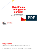 Co5 - Hypothesis Testing (One Sample)