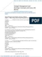 Test Bank For Strategic Management and Competitive Advantage Concepts and Cases 6th Edition Jay B Barney