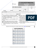 Religião Prova Adaptada 8° e 9º Ano Feita