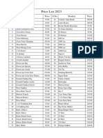 Price List-2023