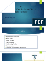 Scope and Core Subjects of Social Responsibility