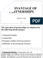 Disadvantage of Partnerships