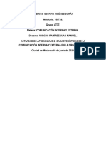 Actividad de Aprendizaje 2 Características de La Comunicación Interna y Externa en La Organización