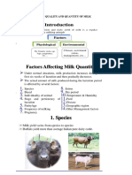 Factors Affecting Quality and Quantity of Milk