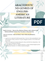 Characteristics and Genre of English-American Literature