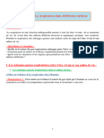 Respiration Dans Différents Milieux