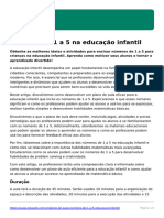 Plano de Aula Numeros de 1 A 5 Educacao Infantil