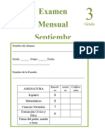 Septiembre - 3er Grado - Examen Mensual (2022-2023)