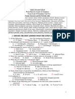 Akaki Adventist School Work Sheet For Grade 12 Chemistry From Grade 11chemistry Unit Two Atomic Structure and The Periodic Table