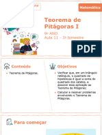 Teorema de Pitágoras I: 9º ANO Aula 11 - 3º Bimestre