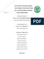 Factors That Affect The Grade 12 Senior High School Students of Our Lady of Fatima University - Antipolo Campus in Choosing Their College Course