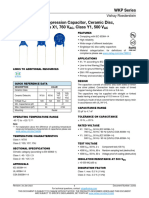 WKP Series EMI Suppression Capacitor, Ceramic Disc, Class X1, 760 V, Class Y1, 500 V