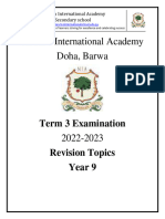 Y9 Term 3 Revision Guide 2022-2023.