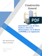 Actividad # 5. Ley de Obra Pública y Servicios Relacionados Con La Misma (LOPSRM) y Su Reglamento