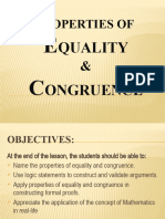 Properties of Equality and Congruence