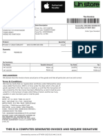 Unistore Invoice