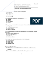 First War of Independence 1857 Worksheet 2023